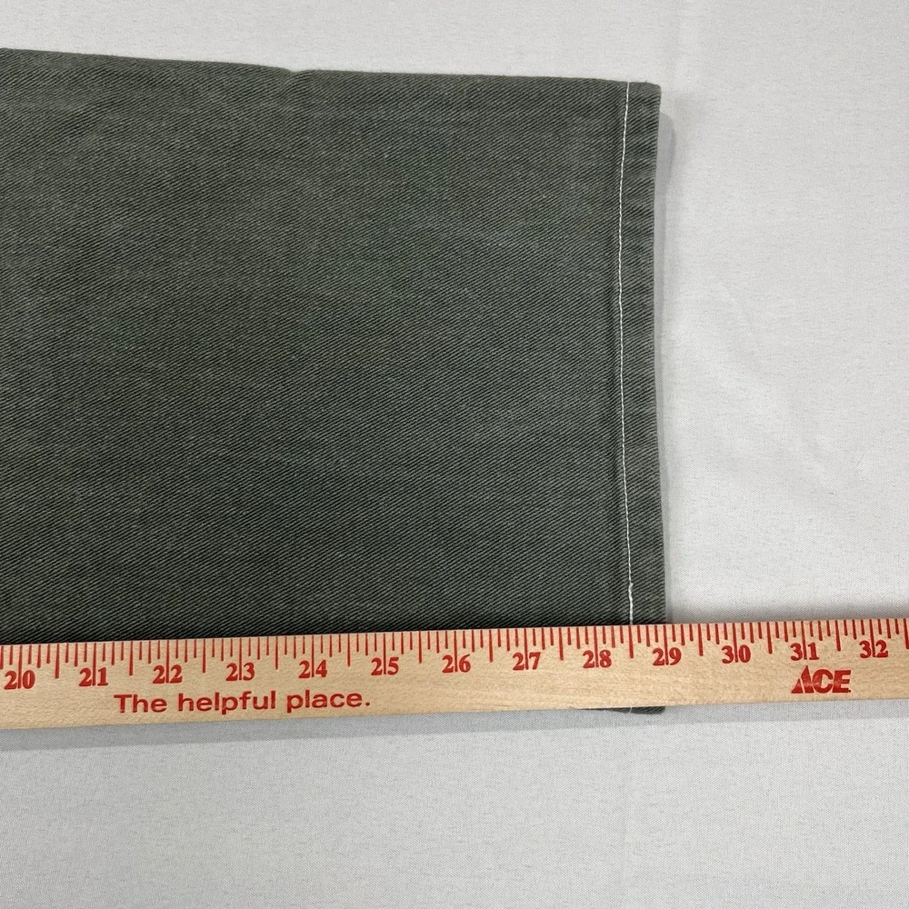 RSQ Y2K Baggy Green Denim‎ Pants Mens Size L 30x30 Carpenter Jeans